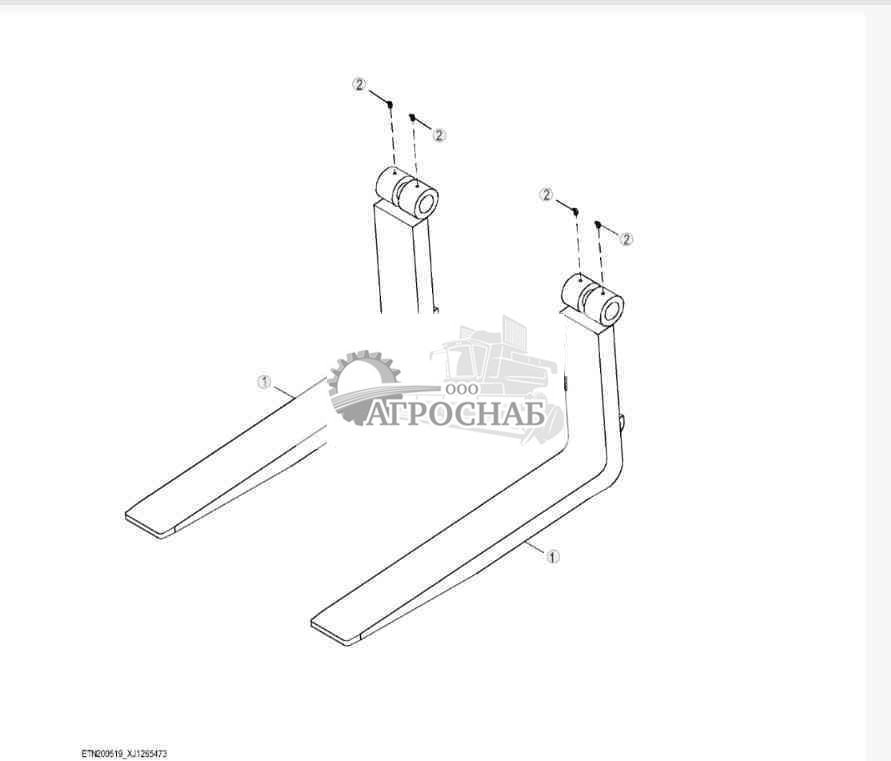 Standard Coupler Fork Tines (48 in.) 